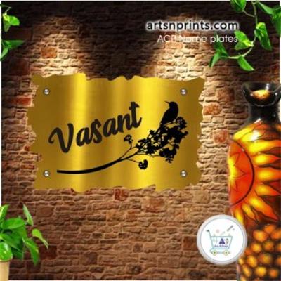 Shop Vasant Golden ACP Name Plate for Exterior Use Online at artsNprints